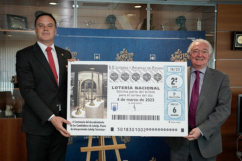 El I Centenario del descubrimiento de los Candelabros de Lebrija protagoniza el décimo de Lotería Nacional del 4 de marzo